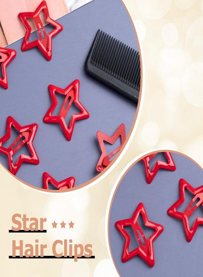 Mxxipp 20pcs Star Hair Clips for Women, Non-Slip Metal Star Snap Barrettes, Y2K Hairstyle Accessories for Women Thick Thin Fine Straight Curly Long Short Hair- Red - Image 5